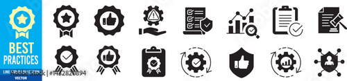 Best practices icon set. Editable line icons collection. Vector illustration.