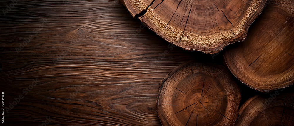 Rustic Wood Grain and Tree Cross-Sections Rustic Wood Grain and Tree Cross-Sections