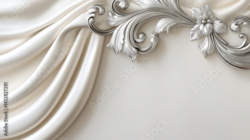 Elegant Silk Drapery with Ornate Detail