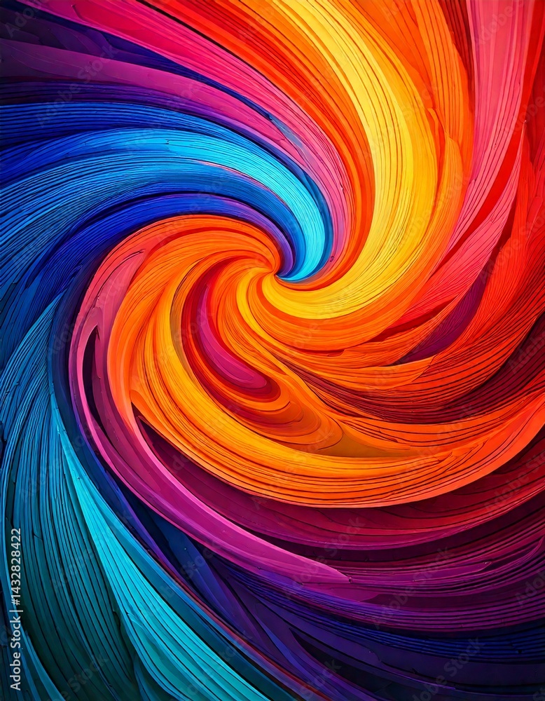Fototapeta premium abstract gradient swirl pattern in vibrant colors, ideal for posters or motion 