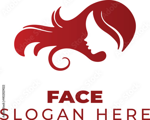 Mystique in Dark Red: The Woman with Flowing Hair