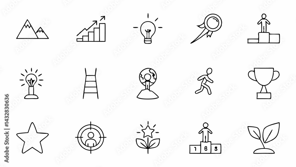 Fototapeta premium personal-growth-and-success-icon-set-with-editable (1).eps