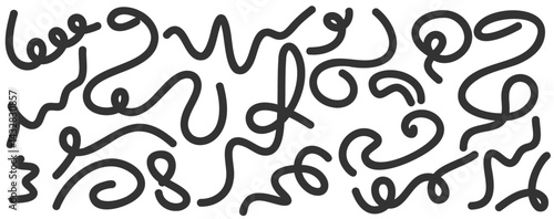 A collection of black lines arranged on a clean, white background, creating an intriguing visual composition that captures attention effectively