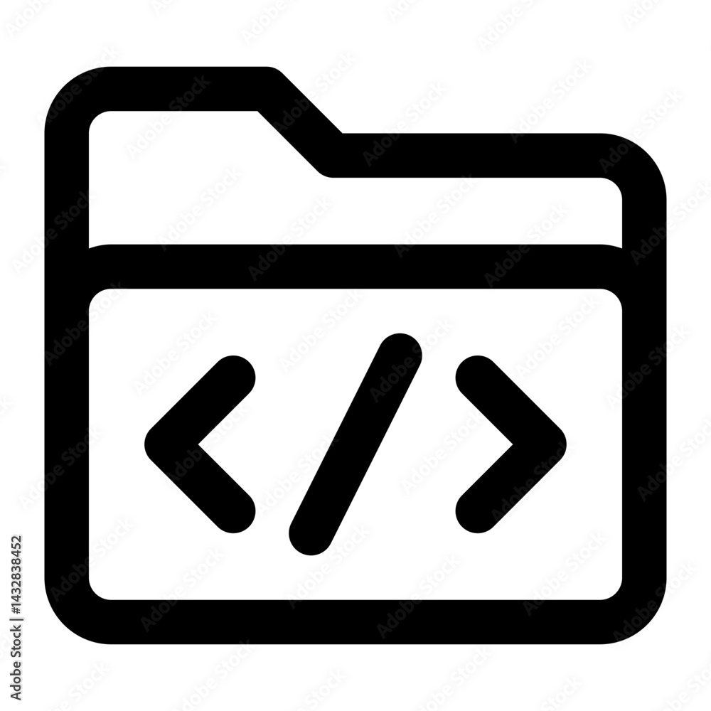folder script line icon folder script line icon