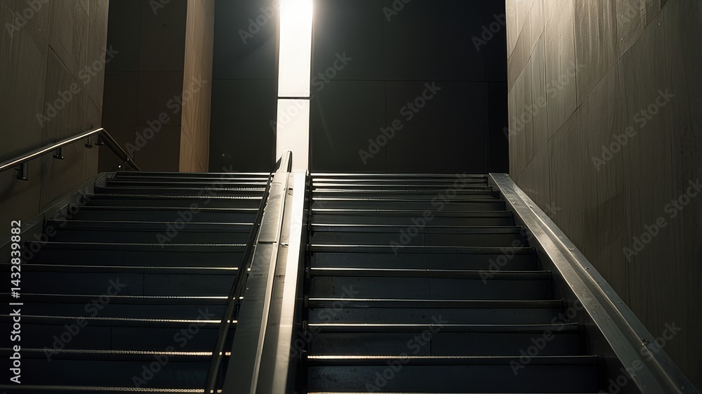 Fototapeta premium The stairs and corridor of the studio illustration 