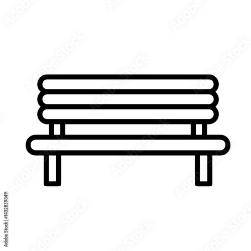 Simple outline of a bench in minimalistic design  