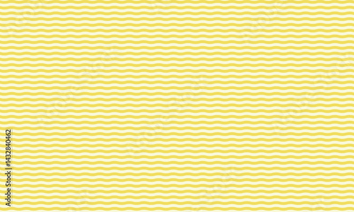 白と黄色の細い波線のボーダー柄