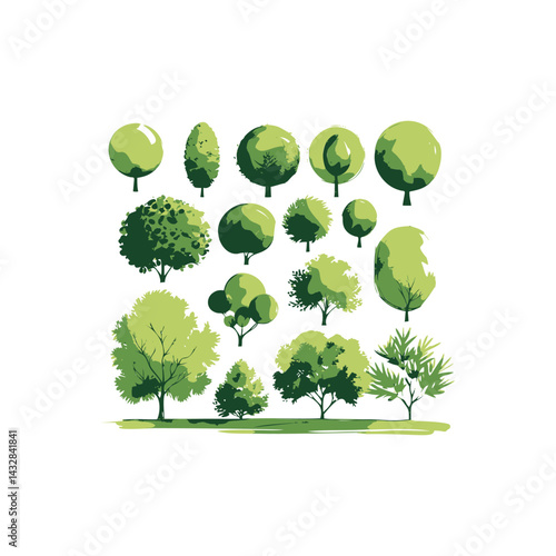 Watercolor Tree symbols