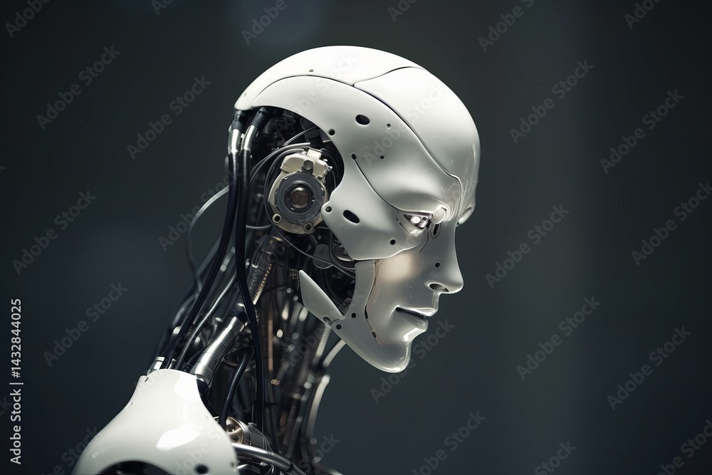 Android Robot and Artificial Intelligence Technology Concept Android Robot and Artificial Intelligence Technology Concept