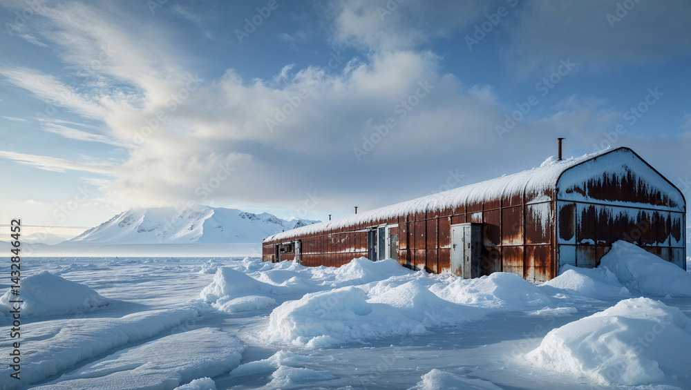 Abandoned frozen research station Abandoned frozen research station