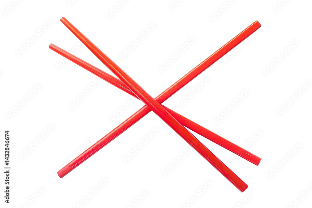 Elegant Red Chopsticks on White Elegant Red Chopsticks on White