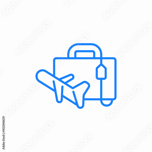 airplane bag icon sign vector