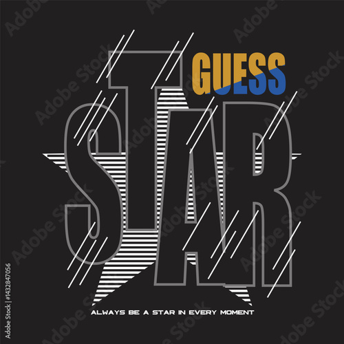 guess star design typography vector illustration