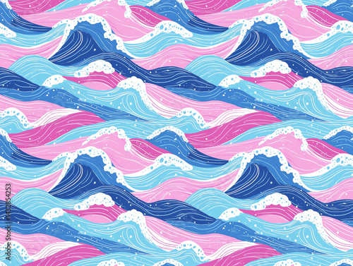 Colorful wave pattern, dynamic water illustration