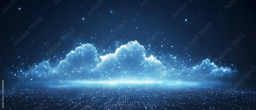 Digital Cloudscape at Night