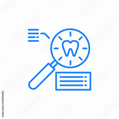 tooth examination icon sign vector