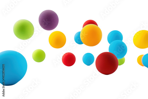 Vibrant Ping Pong Balls Suspended Mid Air