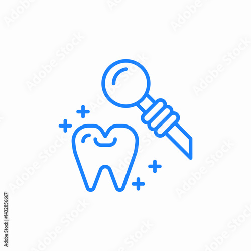 tooth inspection icon sign vector