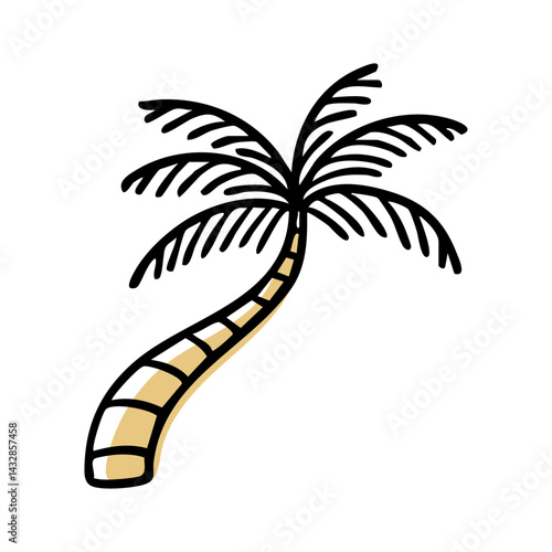 tropical palm tree sketch design