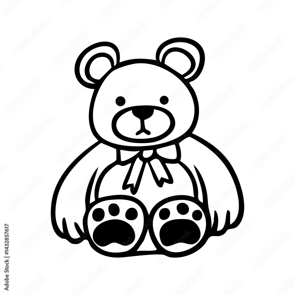 Obraz premium teddy bear doll hand drawn