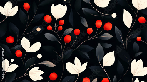 Seamless patterns of floral and plant elements