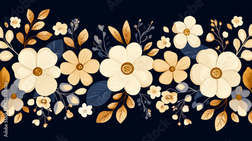 Seamless patterns of floral and plant elements
