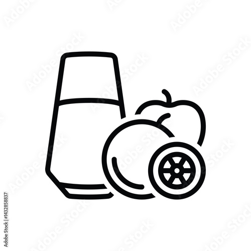 Black line icon for juice