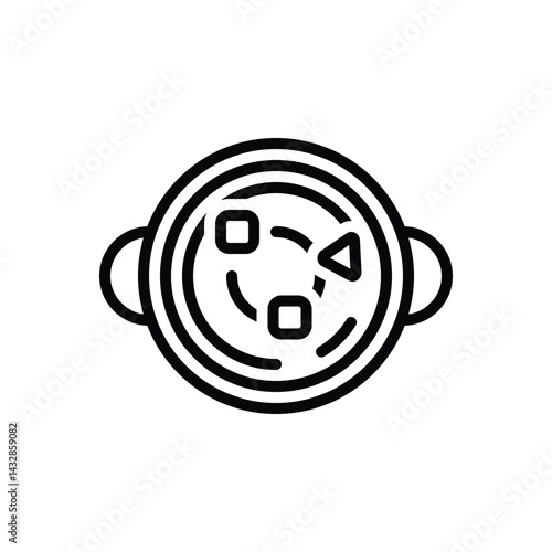 Black line icon for paneer
