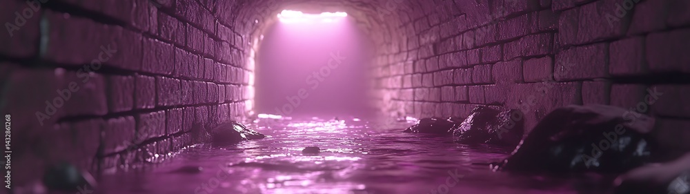 Tunnel Interior, Pink Light
