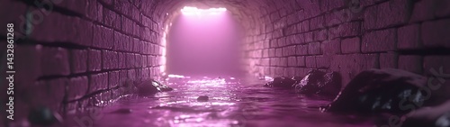 Obraz na płótnie Tunnel Interior, Pink Light w salonie