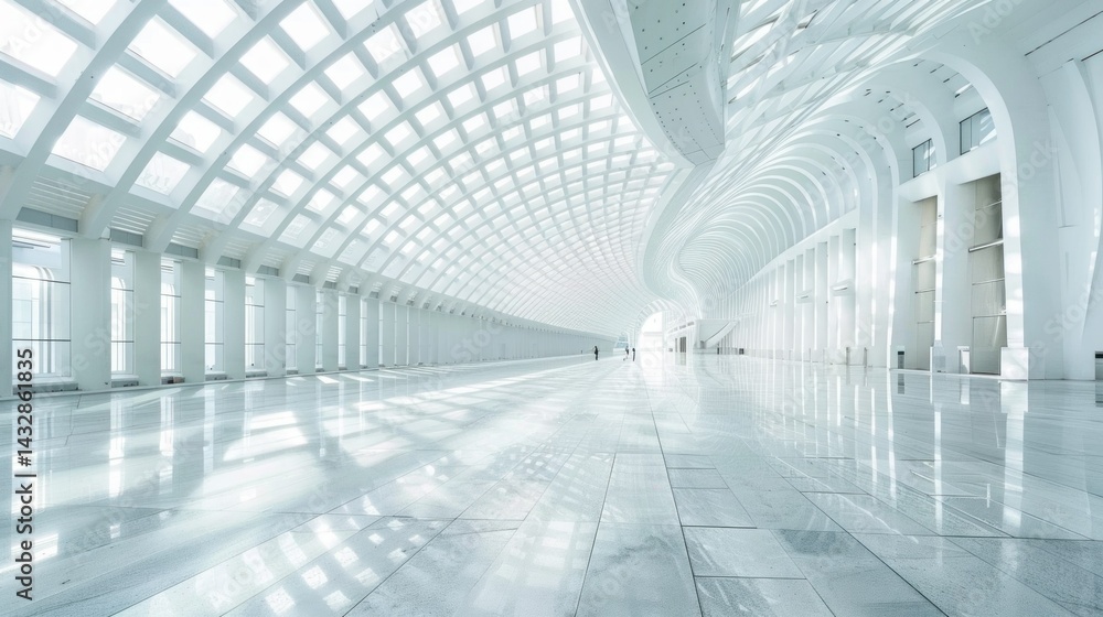 White abstract architectural space with clean geometry White abstract architectural space with clean geometry