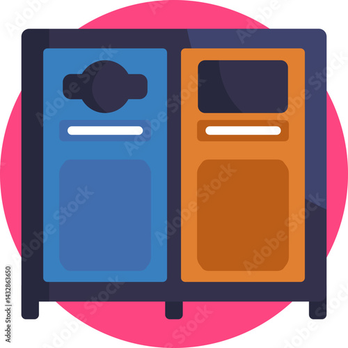 A recycling bin used in zoo facilities for sorting eco-friendly waste and promoting environmental conservation.