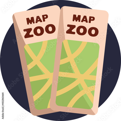 Represents a zoo map used to navigate exhibits and animal enclosures.