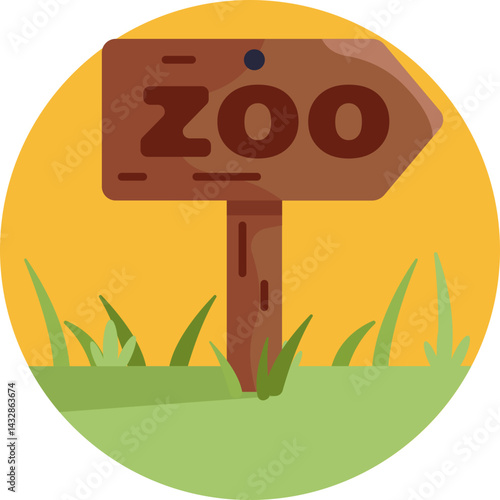 Indicates animal exhibits, directions, or safety information throughout the zoo.
