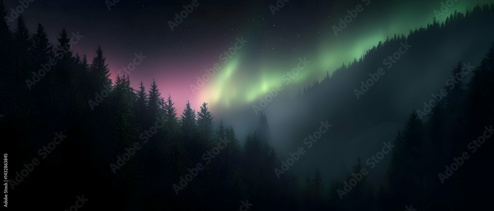Misty Mountain Aurora Borealis Misty Mountain Aurora Borealis