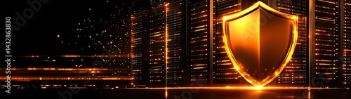 Obraz na płótnie Secure Data Center at Night w salonie