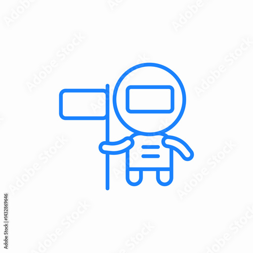 astronaut flag icon sign vector