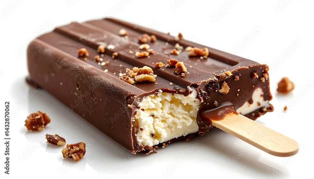 Delicious Chocolate Covered Ice Cream Bar with Nuts a perfect summer treat Delicious Chocolate Covered Ice Cream Bar with Nuts a perfect summer treat