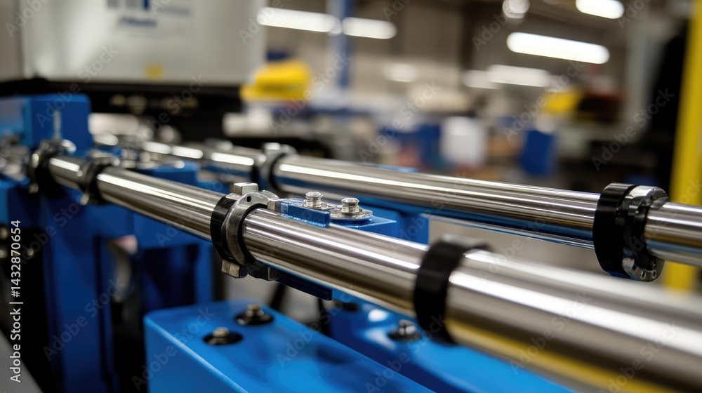 Machine guarding bars installed around rotating equipment