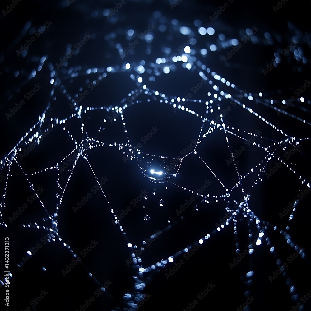Abstract spiderweb, digital art, dark background