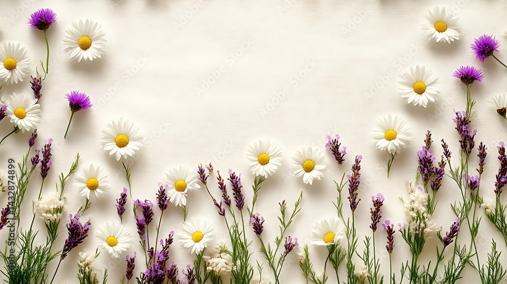 Fototapeta premium Floral Arrangement on White Background