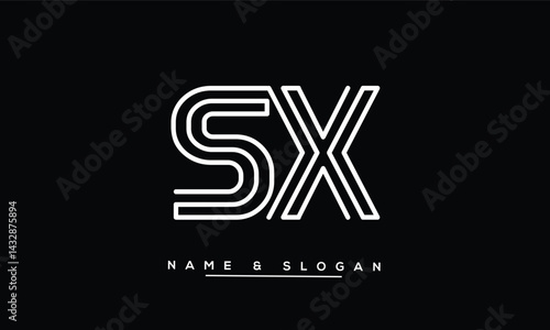 Obraz na płótnie SX, XS Abstract Letters Logo Monogram w salonie