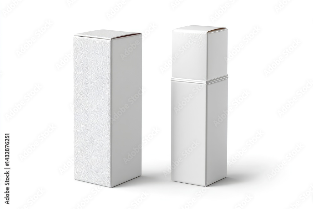 Naklejka premium Two White Paper Box Packaging Mockups