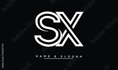 Obraz na płótnie SX, XS Abstract Letters Logo Monogram w salonie