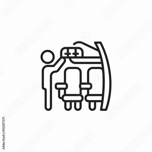 overhead bin storag icon sign vector