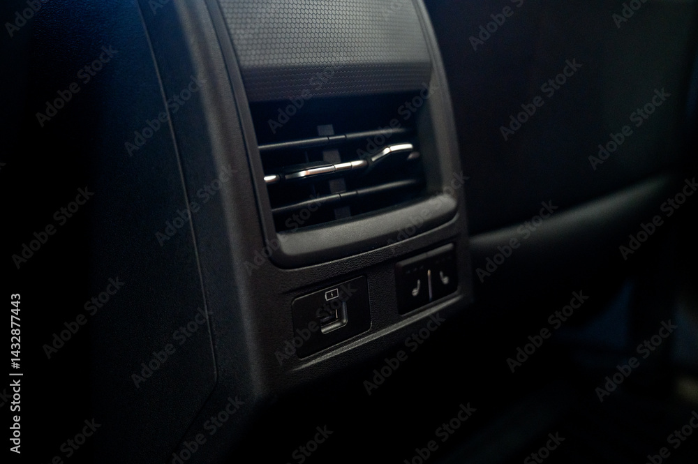Car air conditioner close-up. Air conditioner flow inside the car. Car air conditioner close-up. Air conditioner flow inside the car.