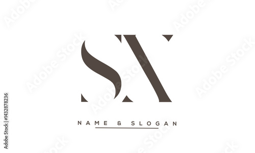 Obraz na płótnie SX, XS Abstract Letters Logo Monogram w salonie