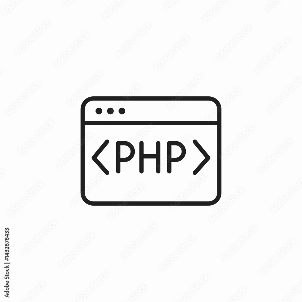 php code snippet icon sign vector php code snippet icon sign vector