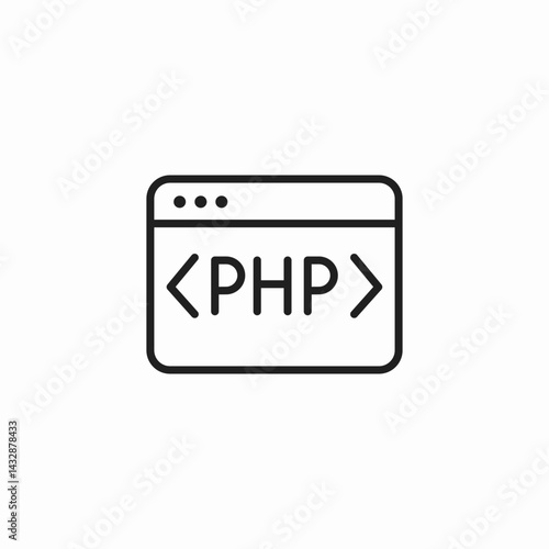 php code snippet icon sign vector