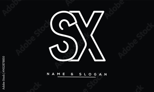 Obraz na płótnie SX, XS Abstract Letters Logo Monogram w salonie
